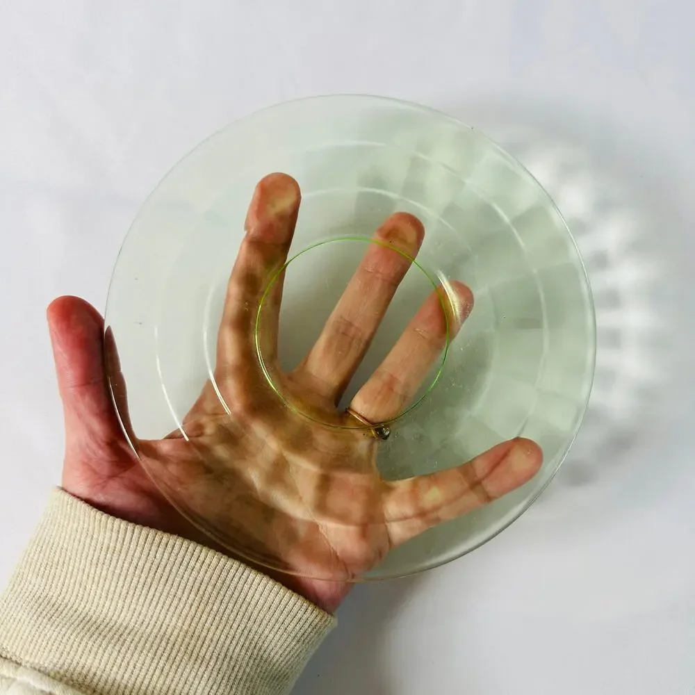 Vintage Uranium Depression Glass Small Plate